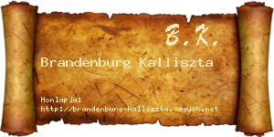 Brandenburg Kalliszta névjegykártya